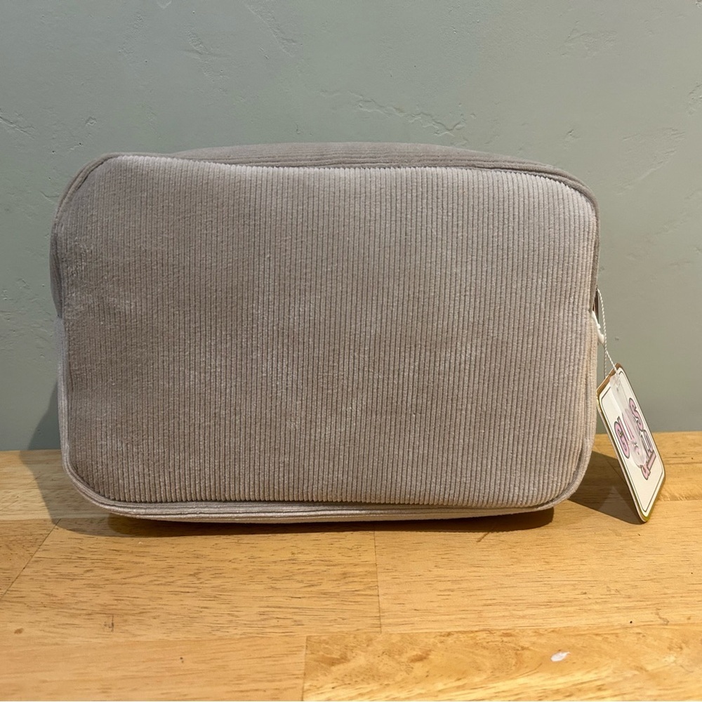 NWTS Gloss & Glo Tan Corduroy Travel Cosmetic Pouch. - Picture 2 of 7